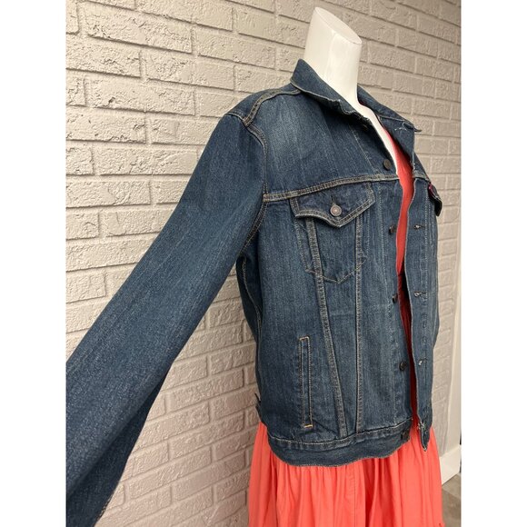 Levi Women Long Sleeve 90'S Denim Trucker Jacket Size L - Picture 6 of 11